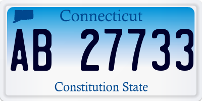 CT license plate AB27733