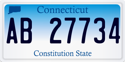 CT license plate AB27734