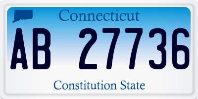 CT license plate AB27736