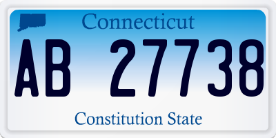 CT license plate AB27738