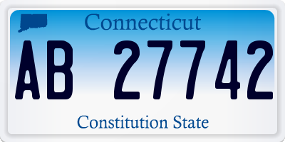 CT license plate AB27742