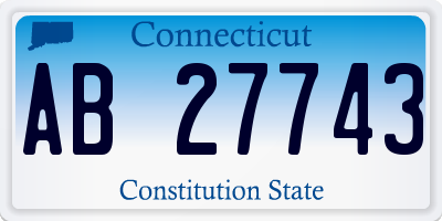 CT license plate AB27743