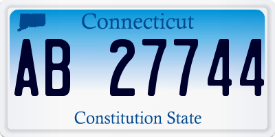 CT license plate AB27744