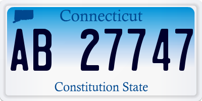 CT license plate AB27747