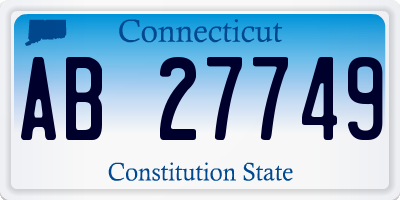 CT license plate AB27749