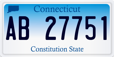 CT license plate AB27751