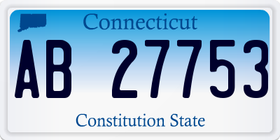 CT license plate AB27753