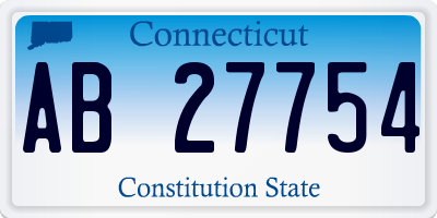 CT license plate AB27754