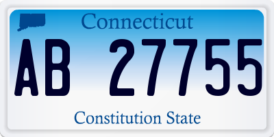 CT license plate AB27755