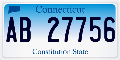 CT license plate AB27756