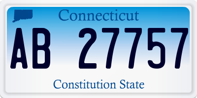 CT license plate AB27757