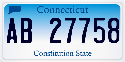 CT license plate AB27758