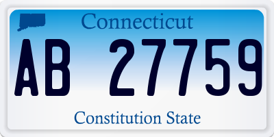 CT license plate AB27759