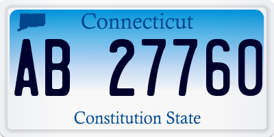 CT license plate AB27760