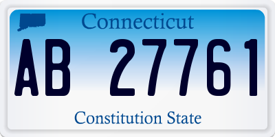 CT license plate AB27761