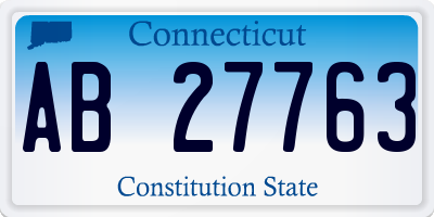 CT license plate AB27763