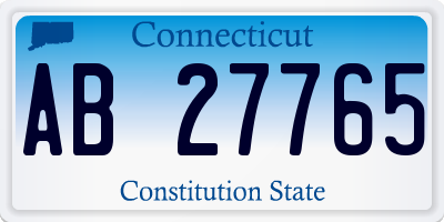 CT license plate AB27765