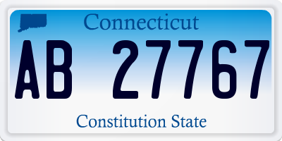 CT license plate AB27767