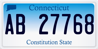 CT license plate AB27768