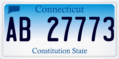 CT license plate AB27773