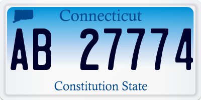 CT license plate AB27774