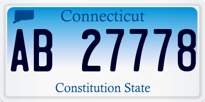 CT license plate AB27778