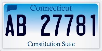 CT license plate AB27781