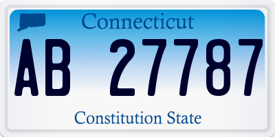 CT license plate AB27787