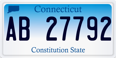 CT license plate AB27792