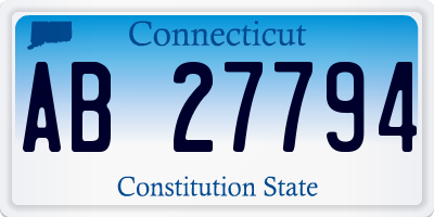 CT license plate AB27794