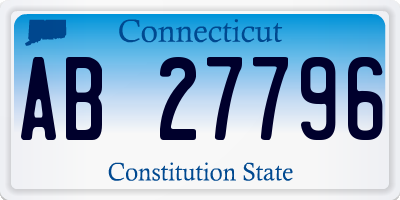 CT license plate AB27796