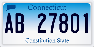 CT license plate AB27801
