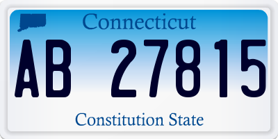 CT license plate AB27815