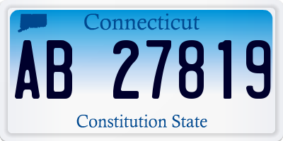CT license plate AB27819