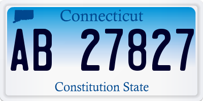 CT license plate AB27827