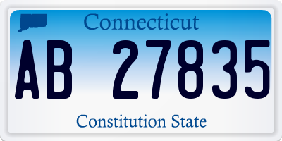 CT license plate AB27835