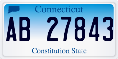 CT license plate AB27843