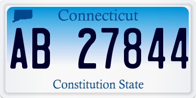CT license plate AB27844