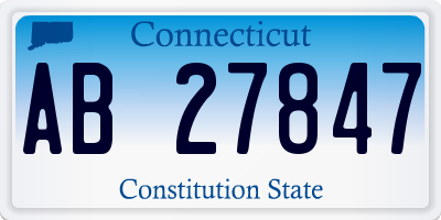 CT license plate AB27847