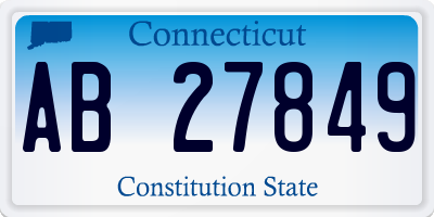 CT license plate AB27849