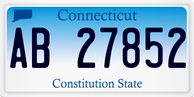 CT license plate AB27852