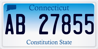CT license plate AB27855