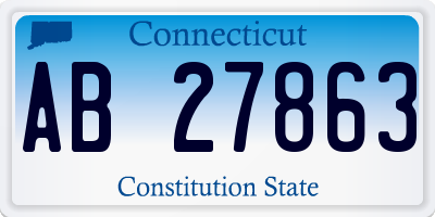CT license plate AB27863