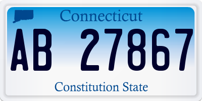 CT license plate AB27867