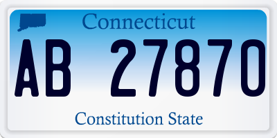 CT license plate AB27870