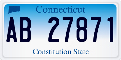 CT license plate AB27871