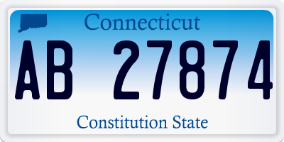 CT license plate AB27874