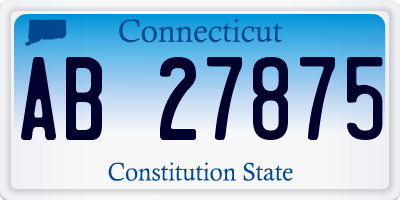 CT license plate AB27875