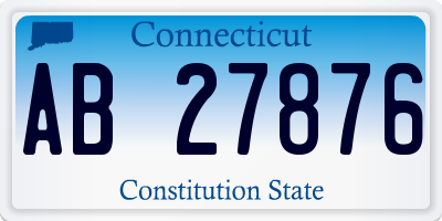 CT license plate AB27876