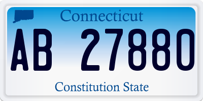 CT license plate AB27880